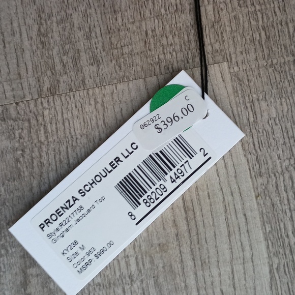 Proenza Schouler gingham Jacquard asymmetrical top size medium - Picture 12 of 16